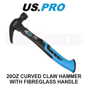 US PRO Tools 20OZ Curved Claw Hammer With Fibreglass Handle 342mm 4519