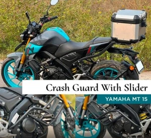 "CRASH GUARD WITH SLIDER, BLACK" FIT FOR YAMAHA MT 15 - Picture 1 of 7