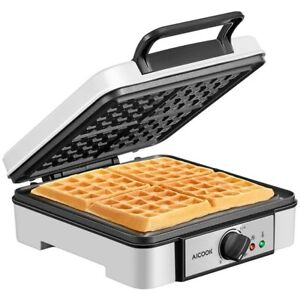 1200W 4-Slice Iron Waffle Maker, Non-Stick, Browning Control, White