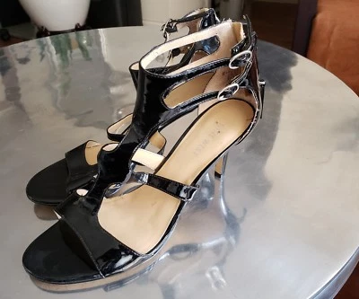 Beautiful Black Patent Leather Womans Sandals 8 - Image 1 of 4