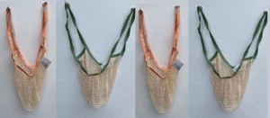 4 X Reusable Grocery Produce Bags Cotton Mesh String Net Tote Bag Fruit - Picture 1 of 5
