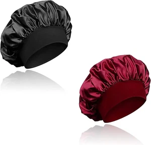 2 Pezzi Cuffia Seta Capelli Ricci, Cuffia Seta Elastica Riutilizzabile Cuffia pe - Foto 1 di 12