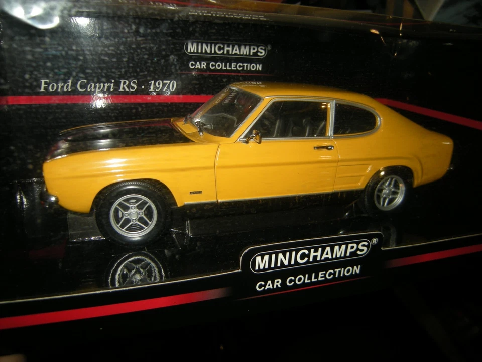 1:18 Minichamps Ford Capri RS 1970 yellow/black-gelb/schwarz in OVP - Bild 1 von 1