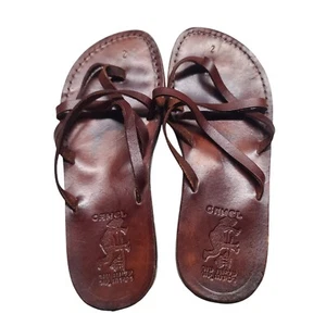 Sandali cammello donna 10 uomo 8,5 euro 42 cinturino perizoma boho festival scarpe Gesù - Foto 1 di 9