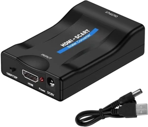 Convertitore Converter Hdmi to Scart Adattatore Di Formato Pal/Ntsc Video 1080P - Foto 1 di 7