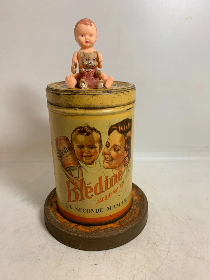 ANCIENNE BOITE PUBLICITAIRE DE MARQUE BLEDINE JACQUEMAIRE DECOR BEBE - Photo 1/4