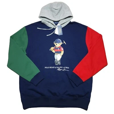 Polo Ralph Lauren мужской большой высокий темно-синий игрок медведь толстовка с капюшоном новый с Ярлыками - Изображение 1 из 4