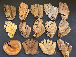 Antik Vintage Lot 14 Baseball Handschuhe Rawlings Wilson handsignierte Serie etc. - Bild 1 von 13