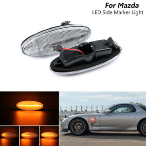 Dynamic Clear LED Side Marker Light Turn Signal For Mazda Protege 5 Tribute 323