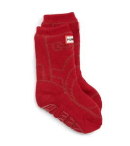 Hunter Original Boot Slipper Red Socks Kids Size Large (4-6K) L13126 - Picture 1 of 2