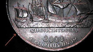 2000 Virginia Jamestown Quarter Die Crack in the Water Error - Picture 1 of 6