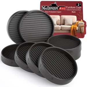 Furniture Coasters - 8 Pcs 2”Round Furniture Caster Cups - Non Slip Pads Hard... - Picture 1 of 6
