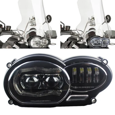 LED Headlight 6000K Accessories Aluminum Alloy Black Motorcycle Replacement - Image 1 of 2