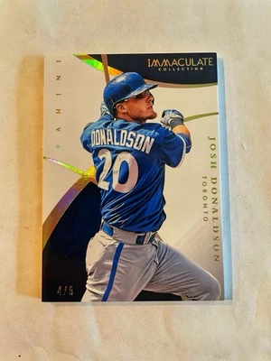 2015 Immaculate JOSH DONALDSON “Holo Gold” Parallel /5! Beauty! Blue Jays! #70 - Image 1 of 3