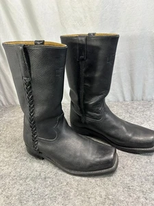 Harley Davidson Quinn Braid Biker-Stiefel Größe 11,5 M schwarz Leder Mexiko gebraucht, in einwandfreiem Zustand - Bild 1 von 11