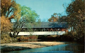 Überdachte Brücke passumpisch Fluss Lyndon Zentrum Vermont Postkarte unbesendet A3 - Bild 1 von 2