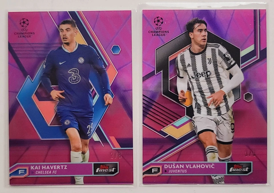 2022-23 Topps Finest UEFA Club Competitions Base Purple Pink Vaporwave /3 - Image 1 of 1