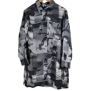 ASOS Collusion Skateboard Black & White Photographic Shirt Dress 2 NWT - Picture 1 of 14