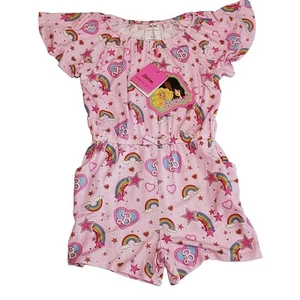 NEW Posh Peanut Size 5T-6T Barbie Star Power romper Rainbows Love Flutter Sleeve - Picture 1 of 10