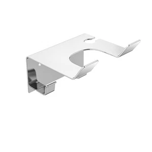 Wall Mounted Bathroom Hair Dryer Holder Shelf Rack - No Drill Silver - Picture 1 of 7