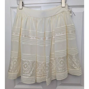 Alice By Temperley Skirt Lace Pleated Ivory Cocktail Party Bridal Shower Date - Picture 1 of 11