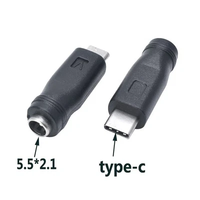 DC Power Adapter Converter 5.5x2.1mm Female Jack To USB Type C Male Connecto _wo