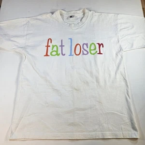 Vintage 90er DON IMUS FAT LOSER T-Shirt LARGE Rock Konzert weich weiß - Bild 1 von 7