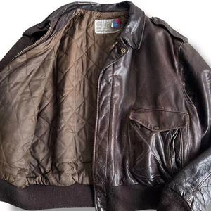 Schott size 50 leather flight jacket, made in the USA, 1990s - Picture 1 of 24