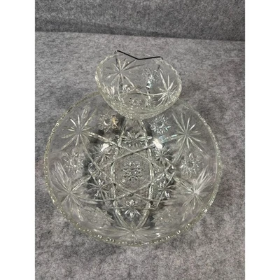 De colección Anchor Hocking Nuevo Antiguo Stock Prescortado Chip & Dip Set EAPC Estrella de David Foto 1 de 4