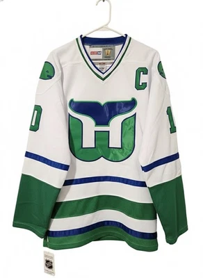 Camiseta deportiva retro Hartford Whalers Ron Francis 1984 Home CCM NHL NUEVA CON ETIQUETAS Foto 1 de 2