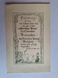 Schwimmverein Einladung  Annaberg Buchholz im Erzgebirge 1912 - Bild 1 von 1