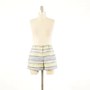 Ann Taylor LOFT Shorts 2 grün strukturiert Baumwolle Jacquard Tribal Print Sommer - Bild 1 von 5