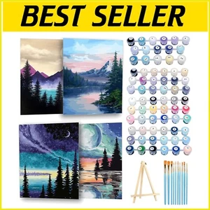 Relax & Create: 4 Pack Paint by Number Kit for Adults - Easy DIY Home Decor - Picture 1 of 9
