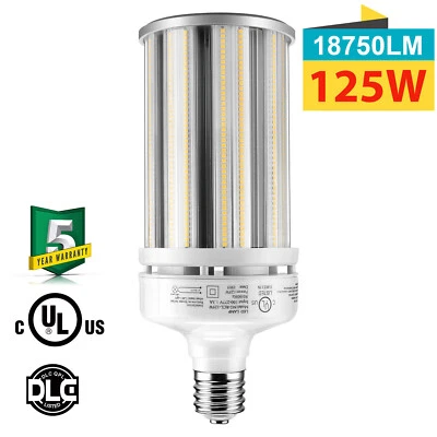 125W LED Corn Light E39 Mogul Base 5000K Daylight 18400Lm Retrofit Warehouse LED - Image 1 of 4