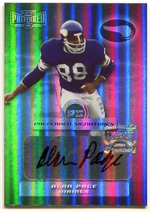 2001 Playoff Preferred Signatures Silver ALAN PAGE Auto Rare Vikings HOF SP /100 - Bild 1 von 2