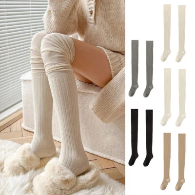 WOMEN GIRL OVER THE KNEE SOCKS THIGH HIGH LONG STOCKINGS LEGGINGS FASHION , - Bild 1 von 4