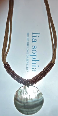 NEW DEMO - LIA SOPHIA - "HARVEST MOON" NECKLACE - GENUINE MOTHER-OF-PEARL - 2007 - Image 1 of 4