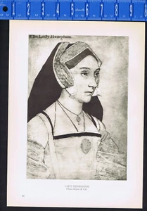 HOLBEIN: Lady Heveningham & Christina of Denmark, Duchess of Milan -1938 Print - Picture 1 of 2