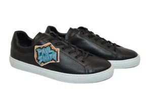 Paul Smith Principal Brodé Patch Hansen Baskets Cuir Noir UK 9 US 10 - Picture 1 of 7
