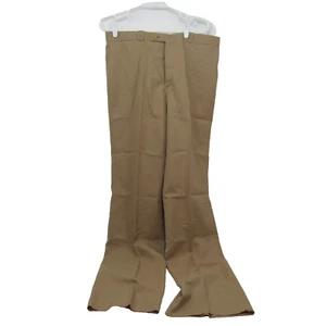Pantalones de vestir Tattersall para hombre 36 mezcla de lana frente plano vintage tostado sin dobladillo nuevos con etiquetas - Imagen 1 de 12