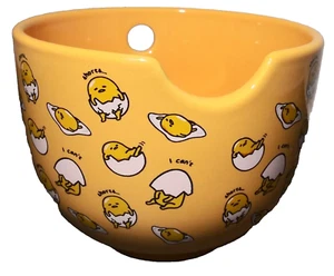 Sanrio Gudetama I Can't Lazy Yellow Egg 20 Ounces Ceramic Bowl Chopsticks Holder - Picture 1 of 9