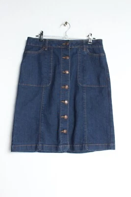 George Womens Front Button Denim A Line Skirt - Blue - Size 8 (E74) - Image 1 of 3