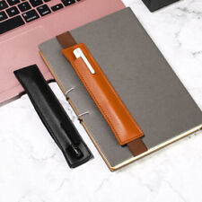 Handmade Faux Leather Pen Case Bag Elastic Strap Notebook Clip Pencil Pouch New