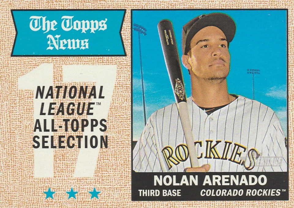 2017 TOPPS HERITAGE NOLAN ARENADO 3B ROCKIES #373 NL ALL-TOPPS SELECTION SP - Image 1 of 1