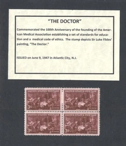 #949 - 1947 DOCTORS - US Mint Block of 4- info card and stamp mount - Picture 1 of 1