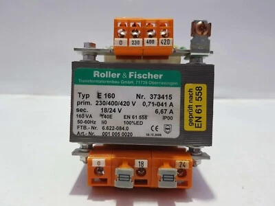 ROLLER & FISCHER E160 TRANSFORMER 373415 - Image 1 of 4