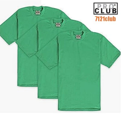 3 PACOTES DE CAMISETAS MASCULINAS PESADAS PRO CLUB MANGAS CURTAS LISAS GRANDES E ALTAS P-7XL - Imagem 1 de 2