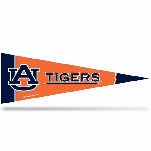 2 Auburn Tigers Middleman Pennants. Felt. 14-1/2" x 5".    #A119/P151 Cover
