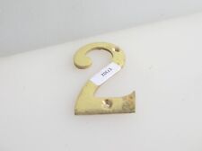 Vintage Brass House Number Sign "2" Two Old Retro 3"H