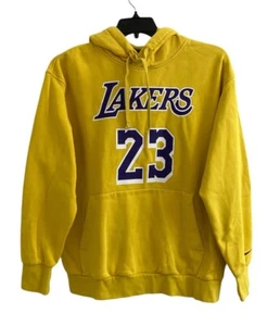Nike NBA LA LAKERS LEBRON JAMES #23 Fleece Pullover Hoodie Mens Size L - Picture 1 of 10